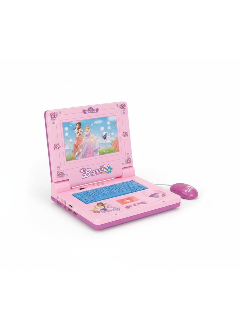 توي لاند لعبة كمبيوتر محمول تعليمية للأطفال على شكل أميرة، مزودة بأضواء وموسيقى وأنشطة تعليمية - Image 1